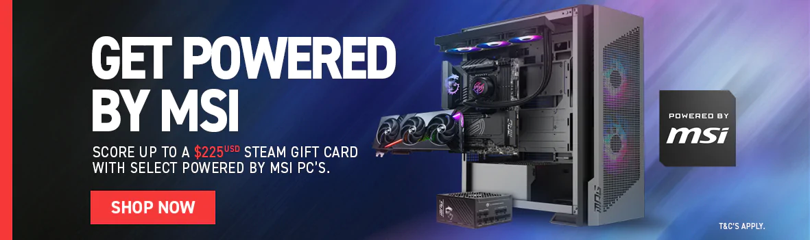 Get Up to a $225 USD Steam Gift Card with Eligible Powered by MSI Gaming PCs