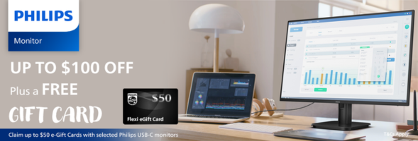 Philips USB-C Monitor Cashback | Save Up to $100 + Get Up to $50 e-Gift Card