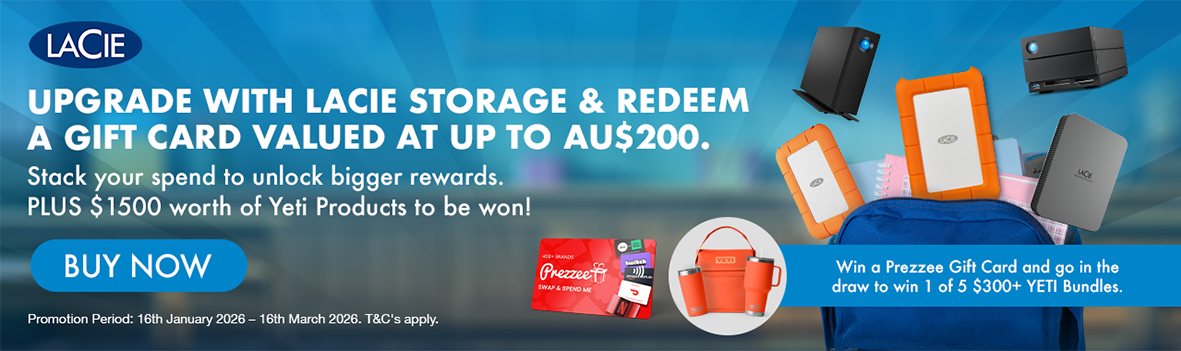 Claim Up to $200 Gift Card with Select LaCie Storage