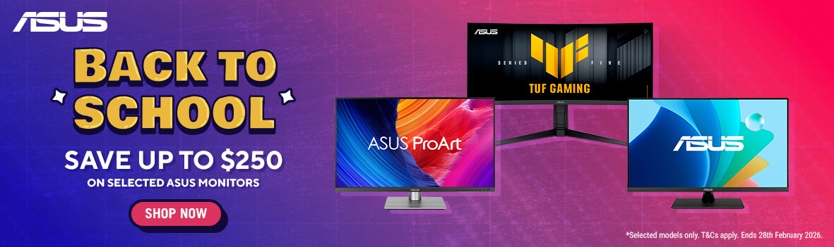 ASUS Back to School Sale 2026 | Save up to $250 on Gaming & ProArt Monitors