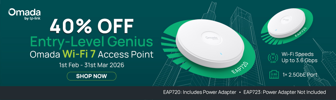 Omada Wi-Fi 7 Access Points – 40% Off Entry-Level Genius (EAP720 & EAP723)