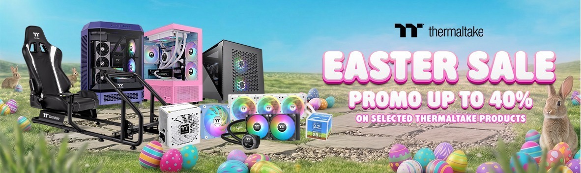 Easter Deals on Thermaltake Gear | Save Up to 60% on Cases, Cooling & Gaming PCs
