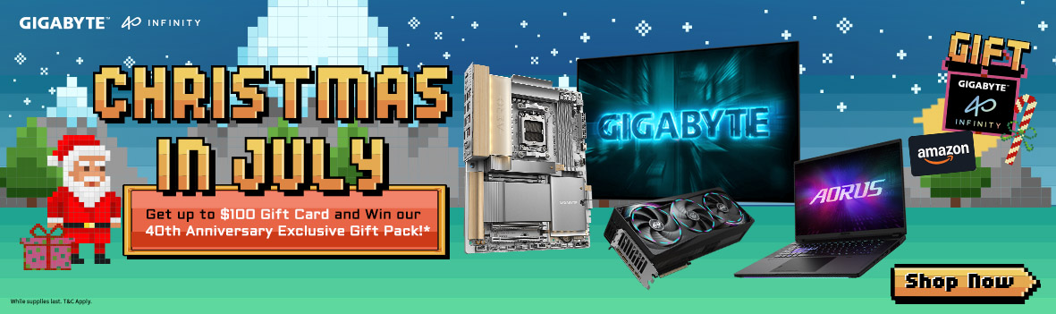Get Up to $100 Gift Card and Chance to Win GIGABYTE 40th Anniversary Exclusive Gift Pack!