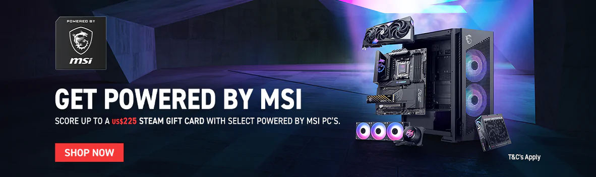 Get Up to a $225 USD Steam Gift Card with Eligible Powered by MSI Gaming PCs