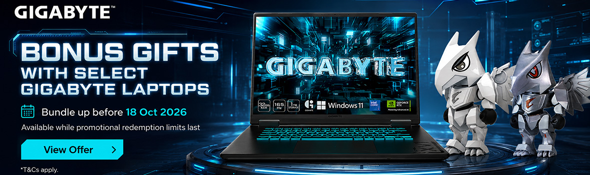 Bundle Up & Get a Bonus Gift Valued Up to $69 with Select GIGABYTE Laptops