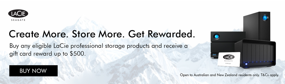 Get Up to AUD $500 in Visa Gift Cards with Eligible LaCie Storage