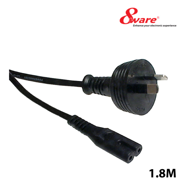 8ware 2 Core Light Duty Appliance Power Cable (Appliance -Wall)