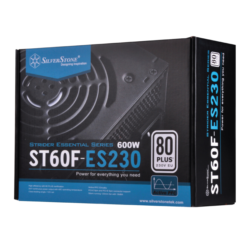 SilverStone 600W Strider Essential 80+ Power Supply (ST60F-ES230)