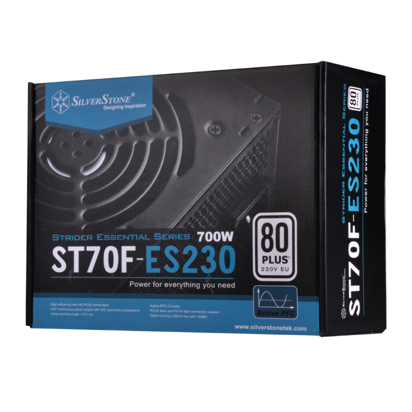 SilverStone 700W Strider Essential 80+ Power Supply (ST70F-ES230)