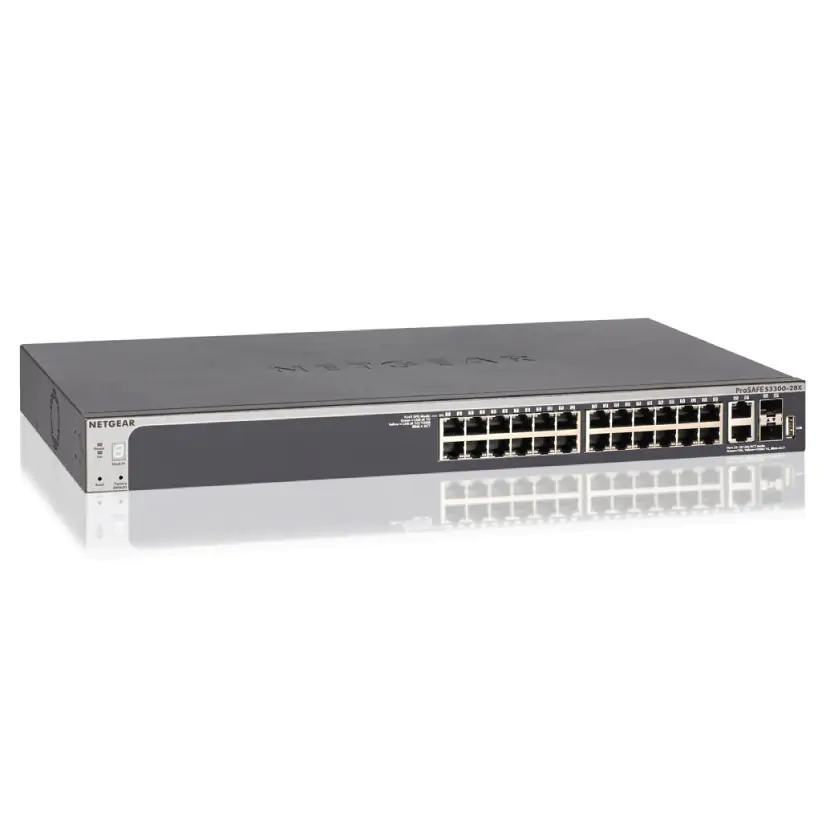 Netgear GS728TX-100AJS PROSAFE S3300-28X 24-PORT GIGABIT STACKABLE SMART SWITCH