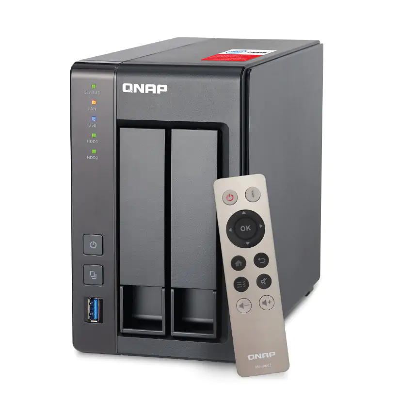 QNAP TS-251+-2G, 2-Bay NAS, Intel Celeron Quad-Core 2.0GHz (up to 2.42GHz)