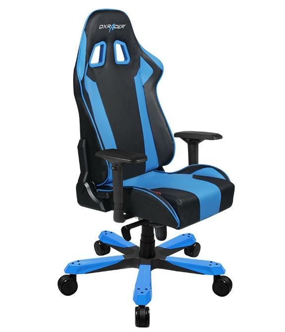 DXRacer King (KS06) Series Gaming Chair, Neck/Lumbar Support - Black & Blue