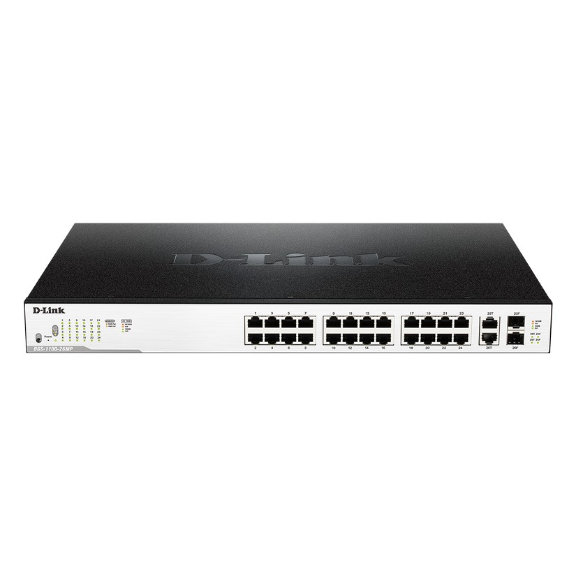D-Link DGS-1100-26MP 26-Port Surveillance Switch with 24 PoE and 2 Combo UTP/SFP ports