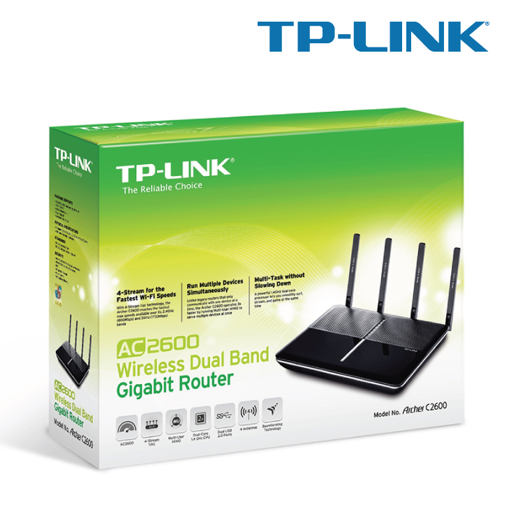 TP-Link AC2600 Wireless Dual Band Gigabit Router - NBN Ready (Archer C2600)