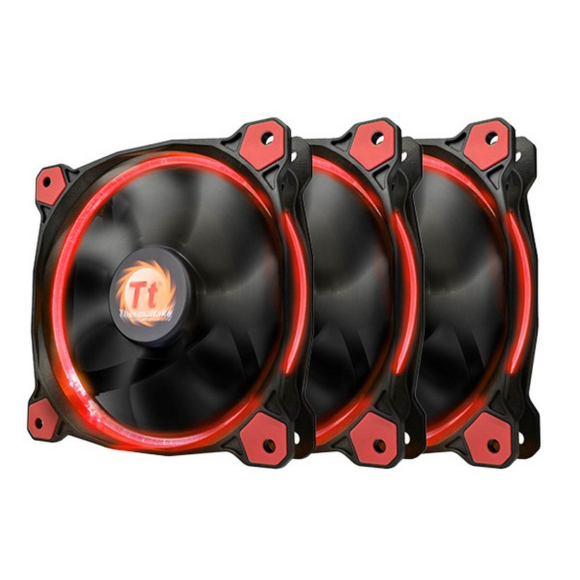 Thermaltake Riing 12 Red High Static Pressure LED Radiator 120mm Fan (3 Fans Pack)