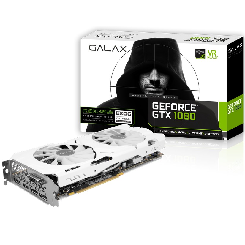 Galax GeForce GTX 1080 EX OC Sniper RGB Aluminum Backplate White 8GB ...