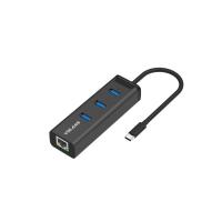 Volans VL-HJ45-C Aluminium USB-C to 3 Port USB 3.0 Hub +RJ45 Gigabit Ethernet