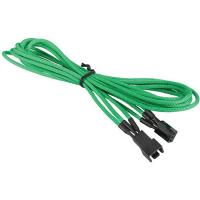 BitFenix Sleeved Fan Extension Cable,60cm,3-Pin Male to 3-Pin Female, GREEN/BLACK