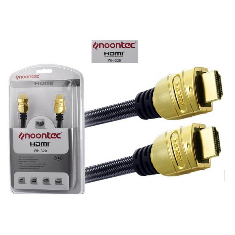 HDMI V1.4 Male to Male 24K Gold Plated Round Cable 2M Noontec