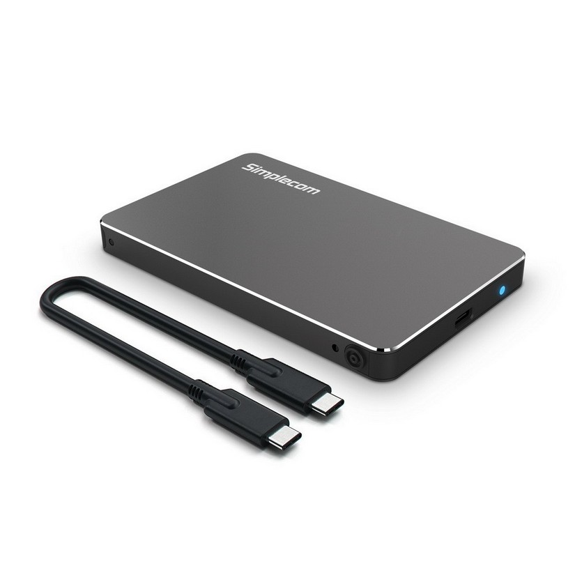 Simplecom Tool Free 2.5inch SATA HDD/SDD to USB 3.1 Enclosure - Black (SE219-BK)