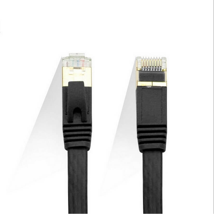 Edimax 5m Black 10GbE Shielded CAT7 Network Cable - Flat