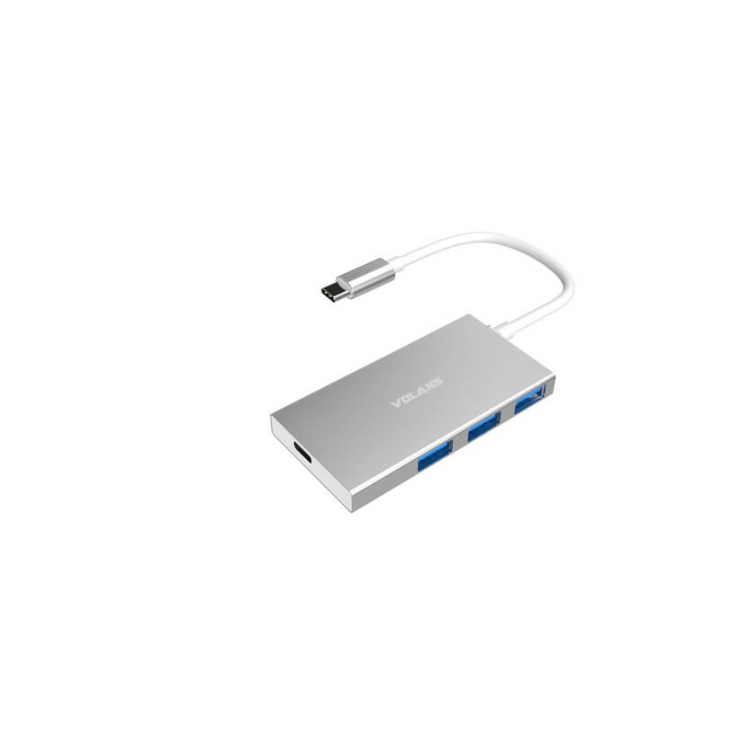 Volans USB-C to 3 Port USB3.0 Hub + 1 Port Type-C - Aluminium (VL-HB3C)