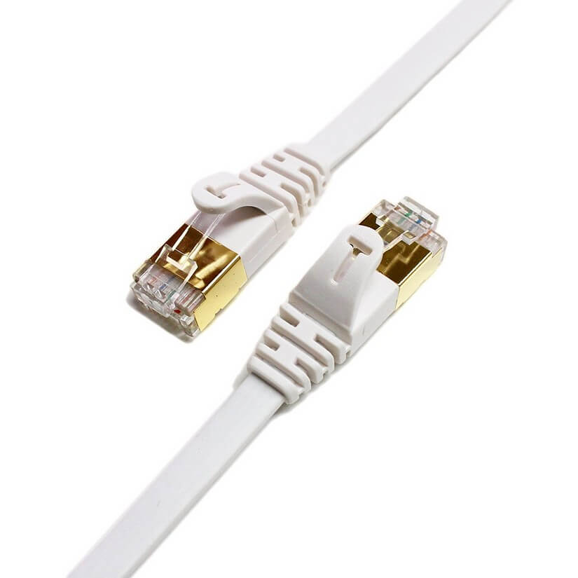 Edimax 2m White 10GbE Shielded CAT7 Network Cable - Flat