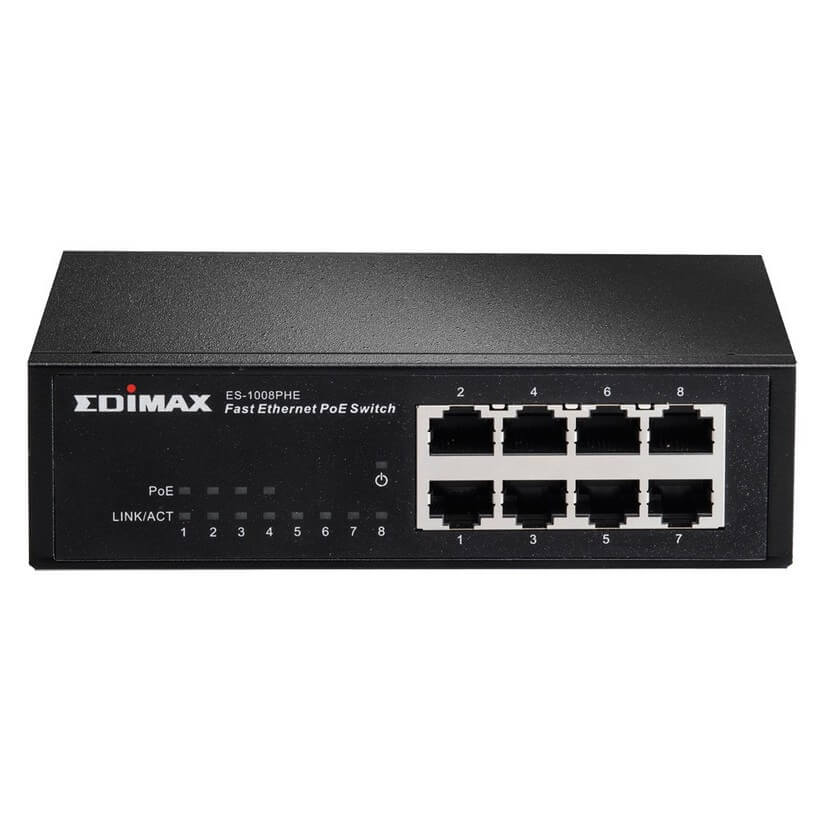 Edimax Long Range 8-Port Fast Ethernet Switch with 4 PoE+ Ports & DIP Switch