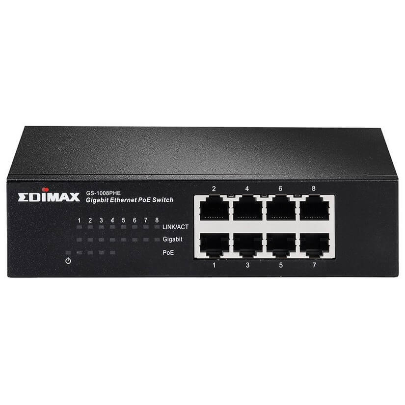 Edimax Long Range 8-Port Gigabit Switch with 4 PoE+ Ports & DIP Switch