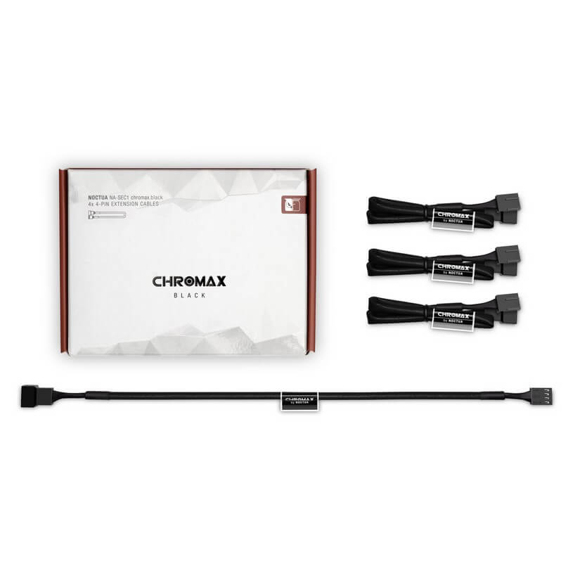 Noctua NA-SEC1 Chromax.Black 30cm 4Pin PWM Power Extension Cables (3 Pack)