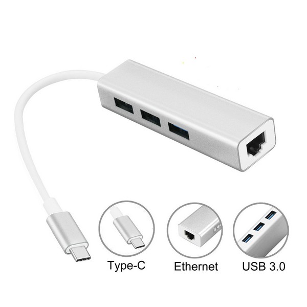 Skymaster UNW07 USB3.0 to 3xUSB3.0 Type A HUB w Gigabit Ethernet Type C Adapter
