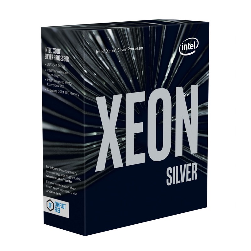 Intel XEON Silver 4108 1.80GHz, 11MB Cache, 8 cores, 16 Threads, Turbo, LGA3647