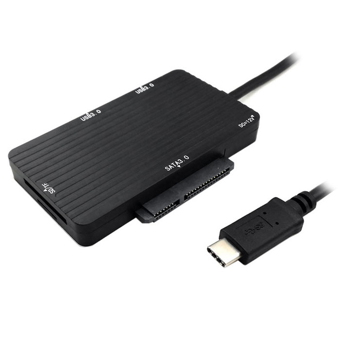 USB3.1 Type-C Male to 2 Port USB3.0 HUB + SD/TF Card Reader + SATA 3 Adapter