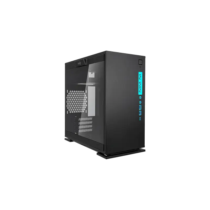 Inwin 301C mATX Case SECC Tempered Glass Side Panel with RGB Front Panel NO PSU - Black (301C-BLACK)
