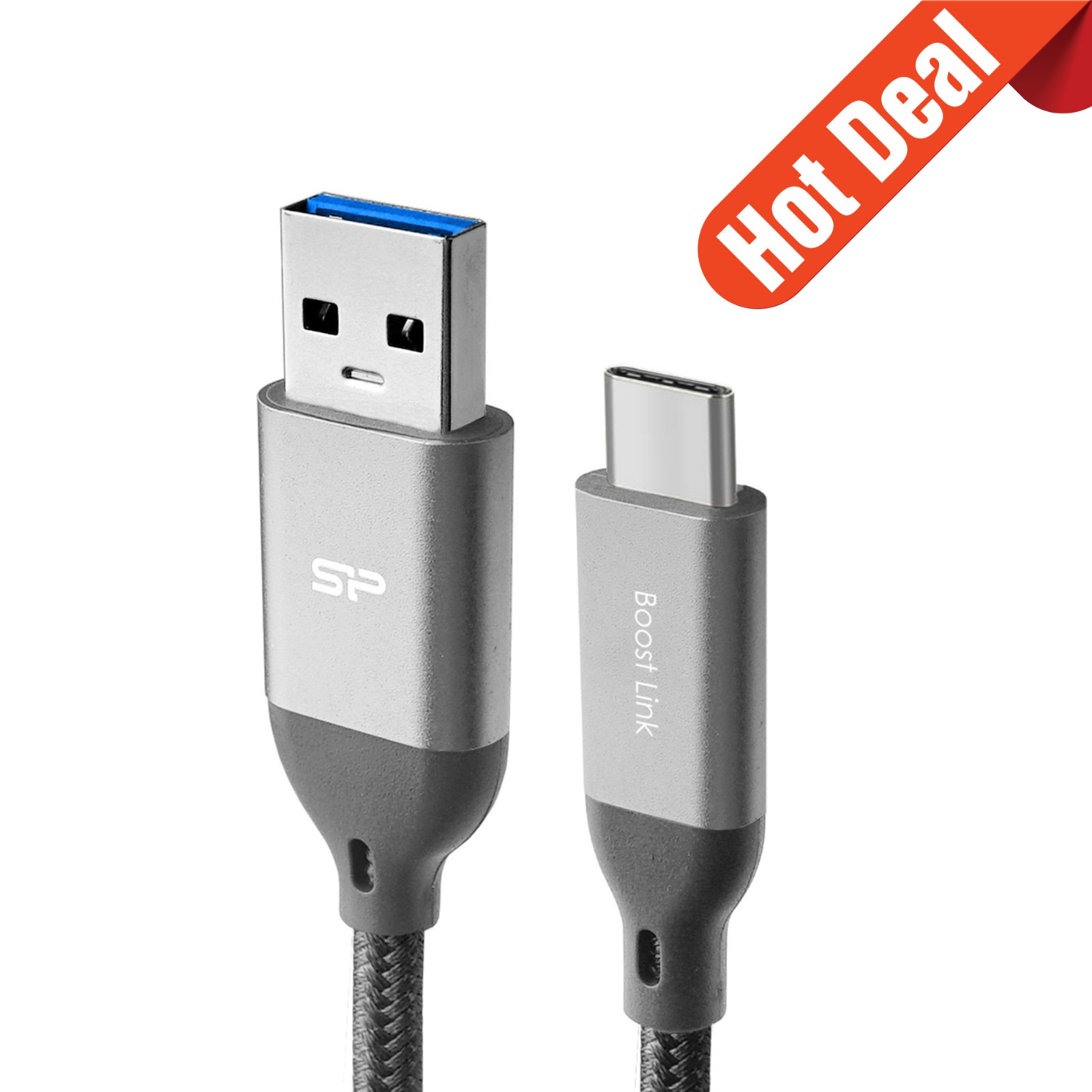 Silicon Power Quick Charge 3.0 USB Type-C to USB-A 3.0 Data Transfer Charger Nylon Cable( Retail Pack)
