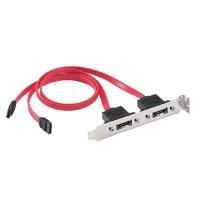 eSATA Bracket Dual Port with Cable Supports SATA I & II