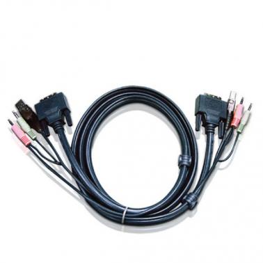 Aten DVI KVM Cable with Audio 3m (2L-7D03U)