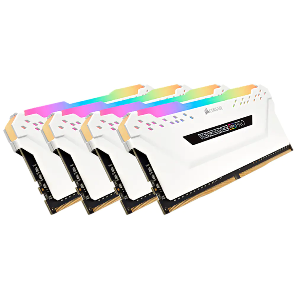 Corsair Vengeance Pro RGB 32GB (4x8GB) C18 3600MHz DDR4 RAM - White (CMW32GX4M4C3600C18W)