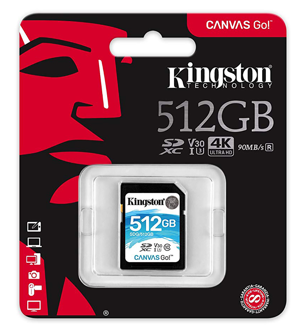Kingston 512GB SDG/512GB Canvas Go SD 90MB/s read and 45MB/s write