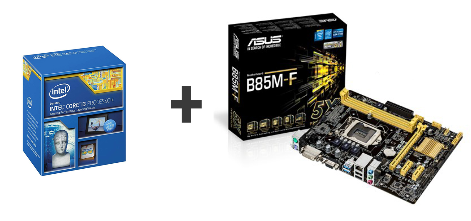Intel i3 4160 CPU + Asus B85M-F Motherboard Combo