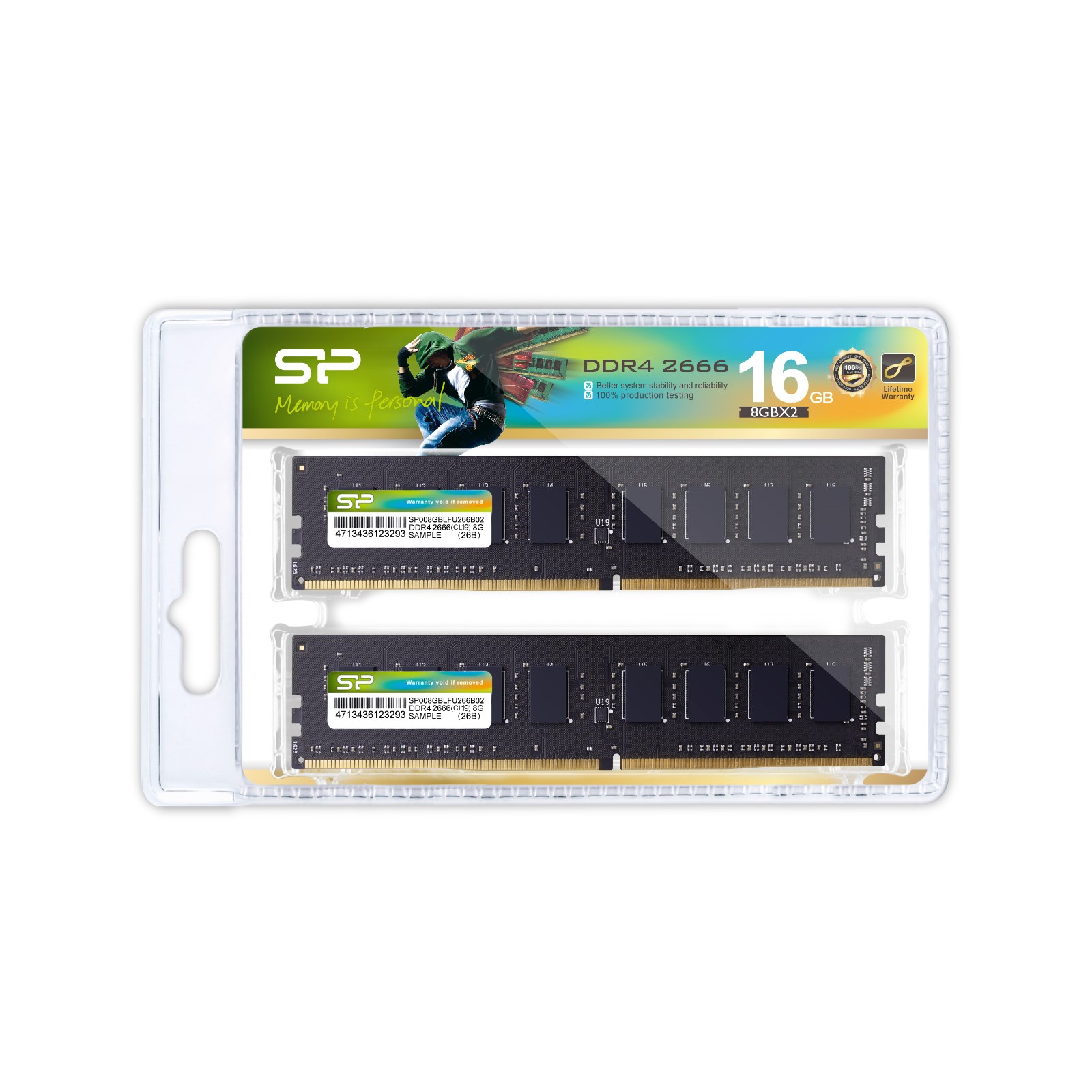 Silicon Power 16GB(8GB x2) DDR4-2666MHz UDIMM(Dual Kit)