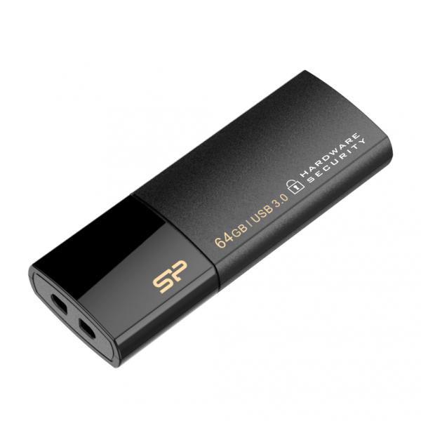 Silicon Power 64GB USB3.0 Secure G50,Hardware Security, AES 256-Bit Encryption-Black