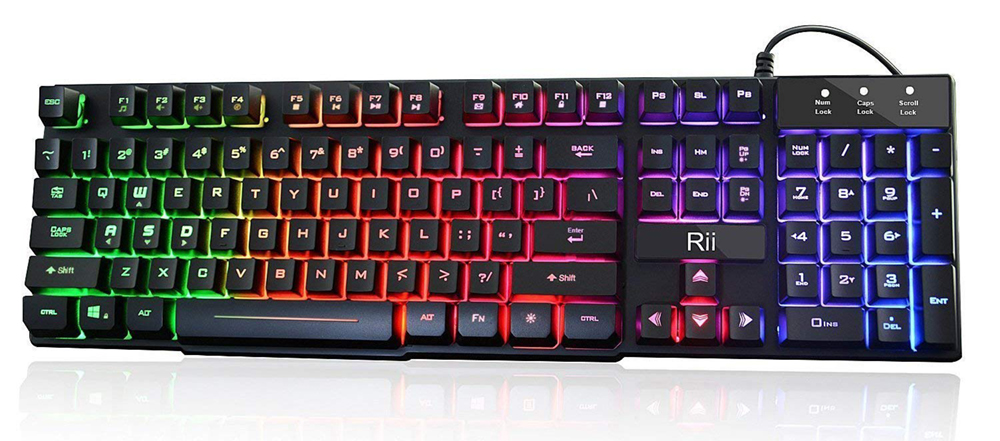RII RK100+ Rainbow RGB Mechanical Feeling Keyboard