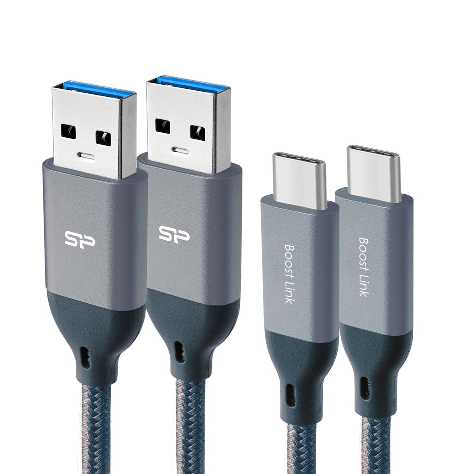 Silicon Power Type-C to USB-A 3.0 Data Transfer Charger Cable (2 PACK)