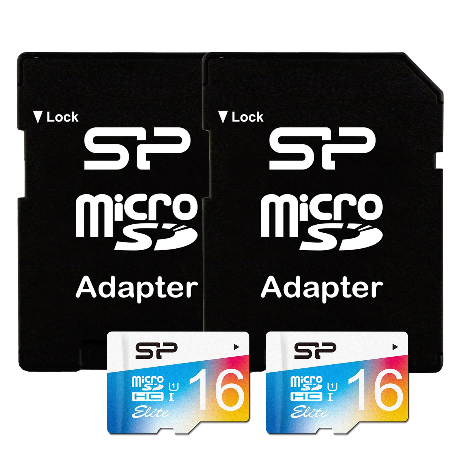 Silicon Power 16GB microSDHC UHS-1 Class 10 (with Adapter)X 2PACK