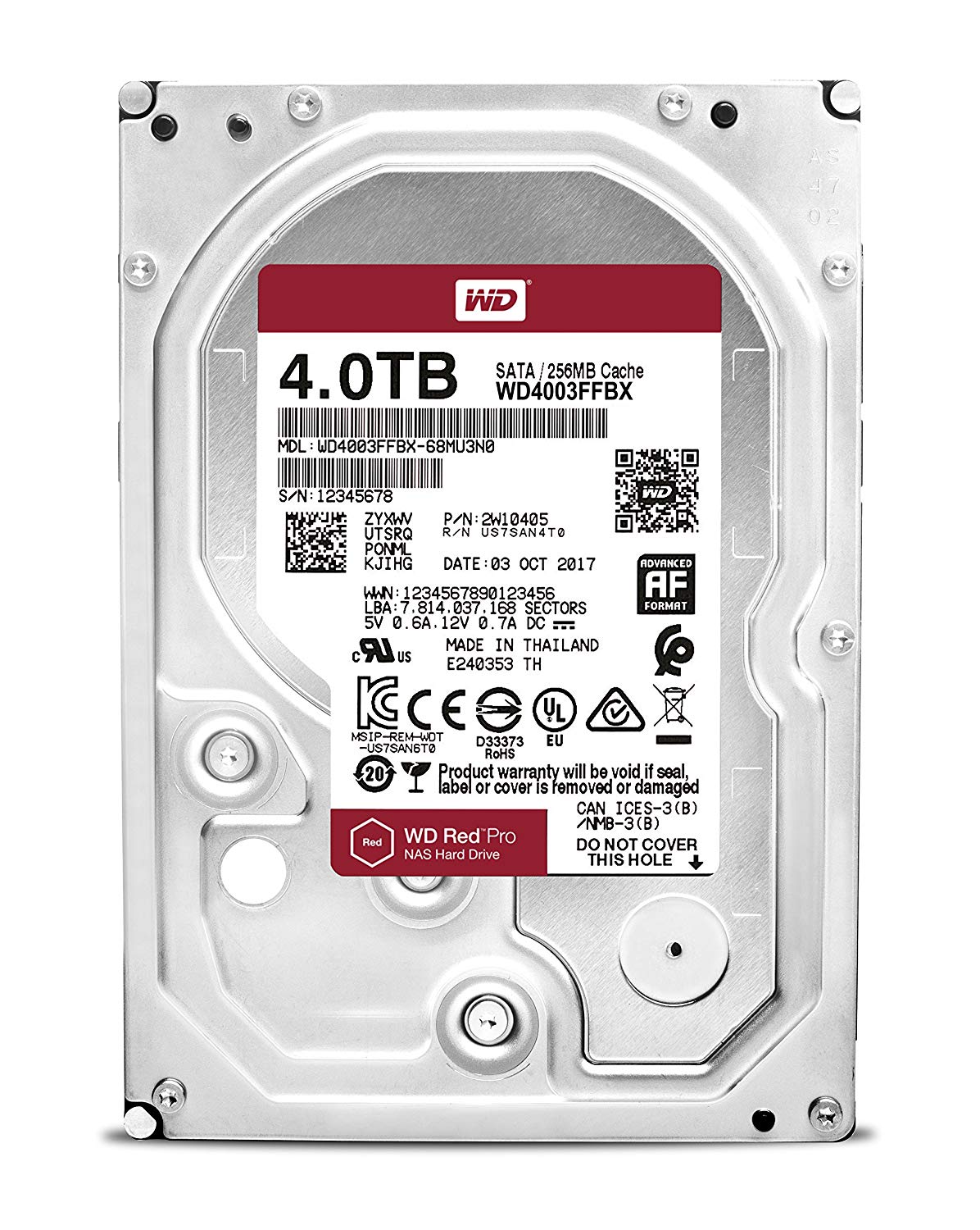 Western Digital RED Pro 4TB 7200RPM 3.5IN SATA Hard Drive (WD4003FFBX)