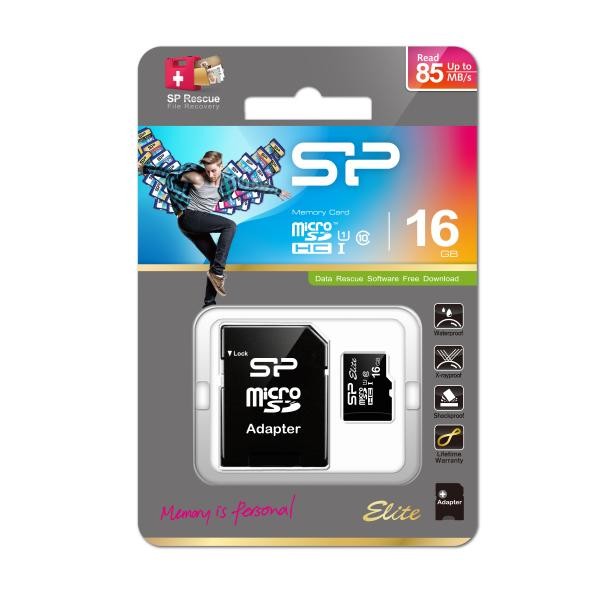 Silicon Power 16GB microSDHC UHS-1 Class 10 (with Adapter)