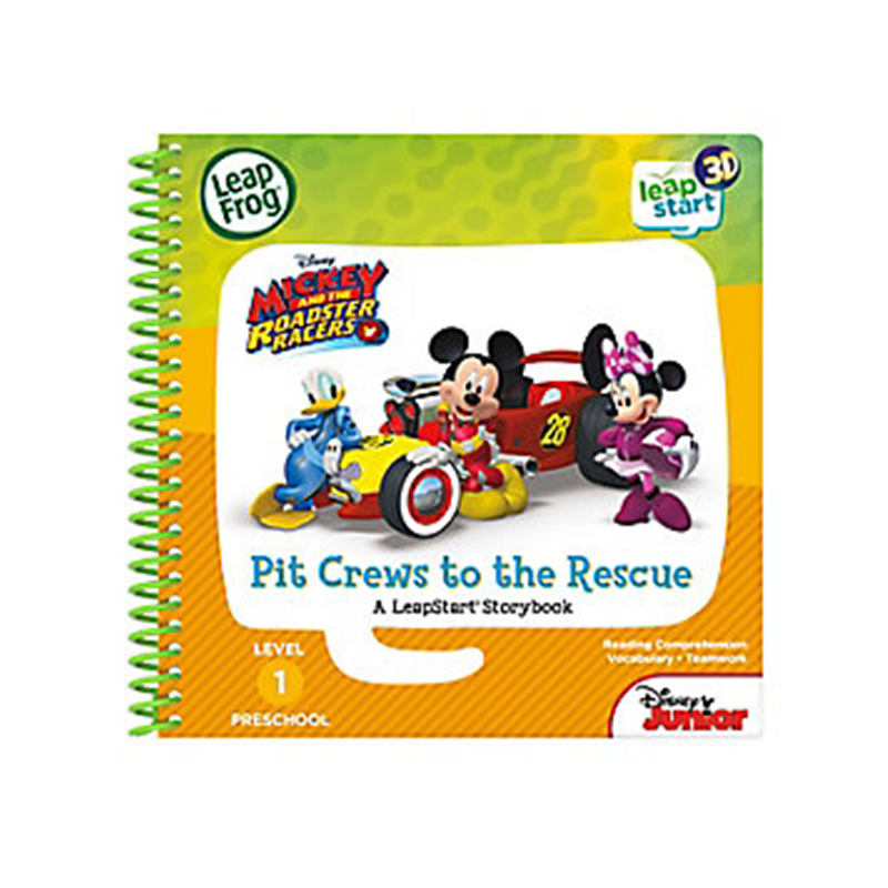 LeapFrog LeapStart book Mickey and the Roadster Racers Pit Crews to the Rescue 3D Enhanced