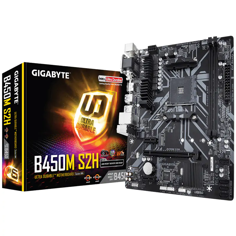 Gigabyte B450M-S2H AM4 mATX Motherboard (B450M-S2H)