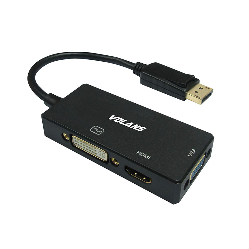 Volans DisplayPort to HDMI(4K)/ DVI/ VGA Display Adapter (VL-DPHDV-4K)